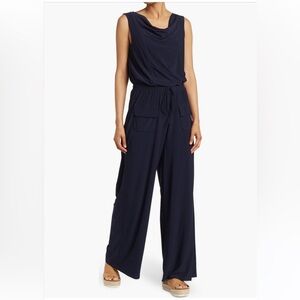 Vince Camuto Navy Sleeveless Cowl Neck Jumpsuit ~ Size Small